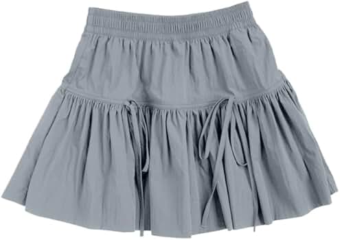 Amazon.com: GDZLYH Women's Elastic Waist Pleated Layer